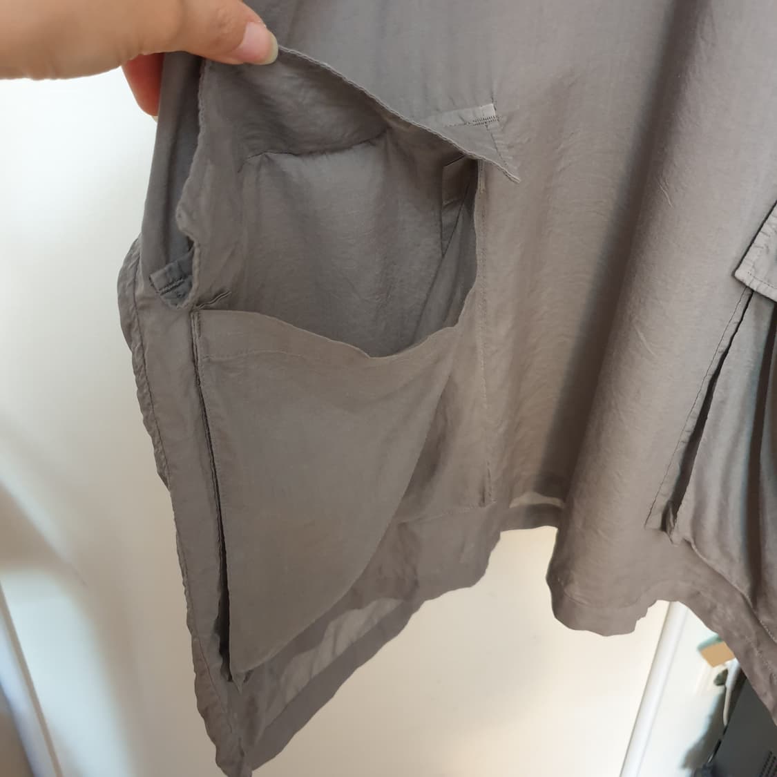 (매장판)ZUCCA 주카 친환경 리오셀소재 플랩포켓 포인트 루스핏 원피스 상품이미지7