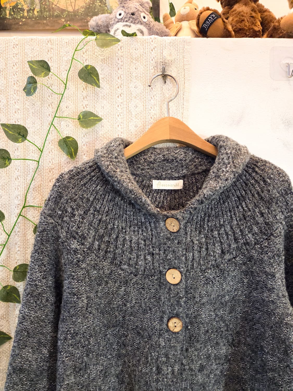 차콜 쓰리 버튼 가디건 상품이미지2