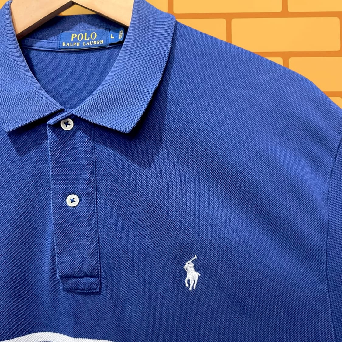 폴로 랄프로렌 스트라이프 반팔 피케 티 (M) 상품이미지3