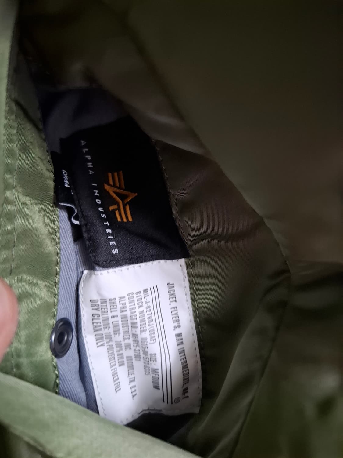 알파인더스트리 ma-1 블러드칫 m (레귤러) 상품이미지7