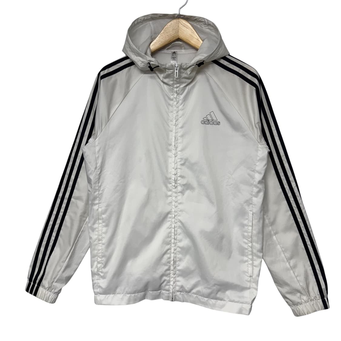 아디다스 3S 로고 바람막이자켓 흰검 상품이미지1