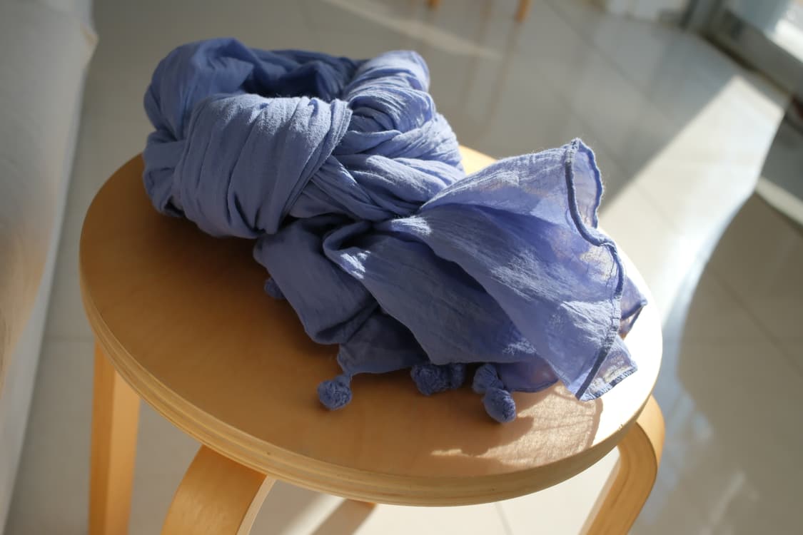 Pompom tassel blue scarf 상품이미지5