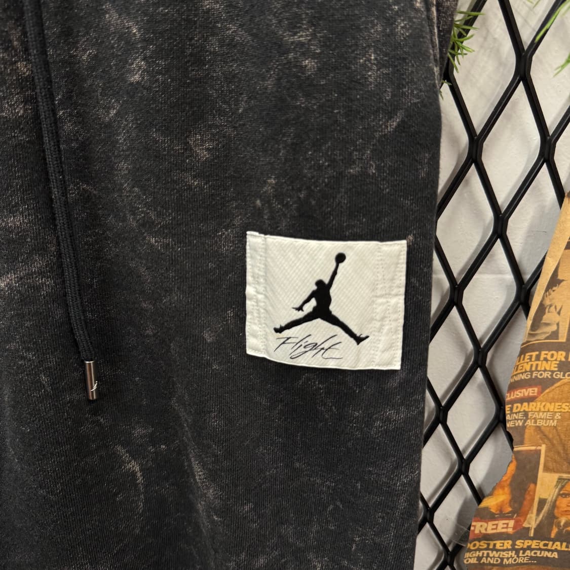 조던 에센셜 스테이트먼트 워시드 플리스 팬츠 전면 로고 포인트 블랙 상품이미지5