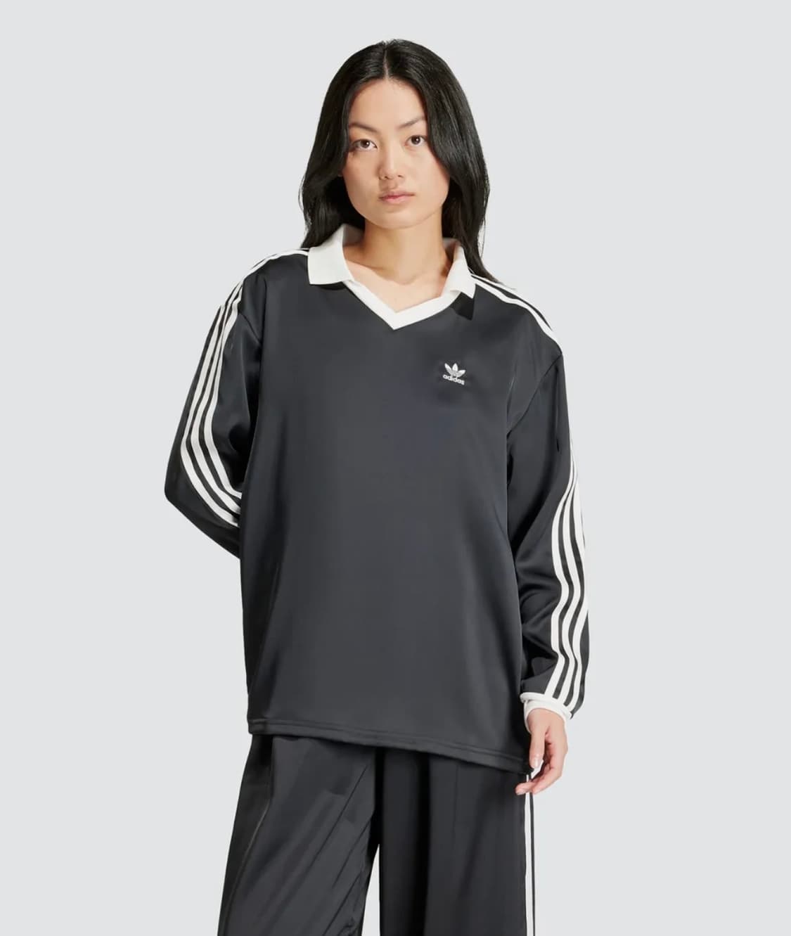 (택달린새상품)아디다스 3S 새틴 긴팔 티 블랙 IR6099 상품이미지1