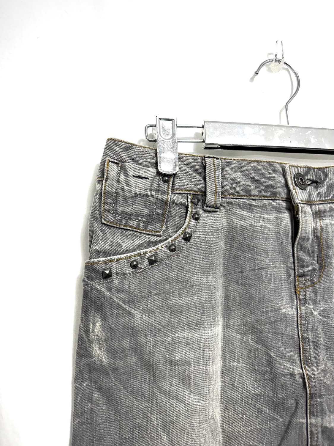 Light gray washed mini skirt 상품이미지2