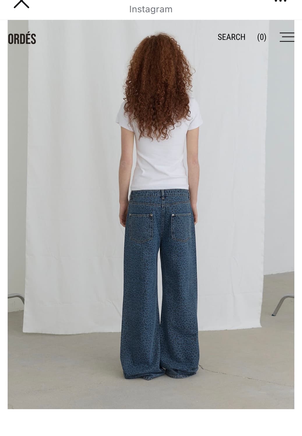 오데스 레오파드 데님 와이드 팬츠 상품이미지3