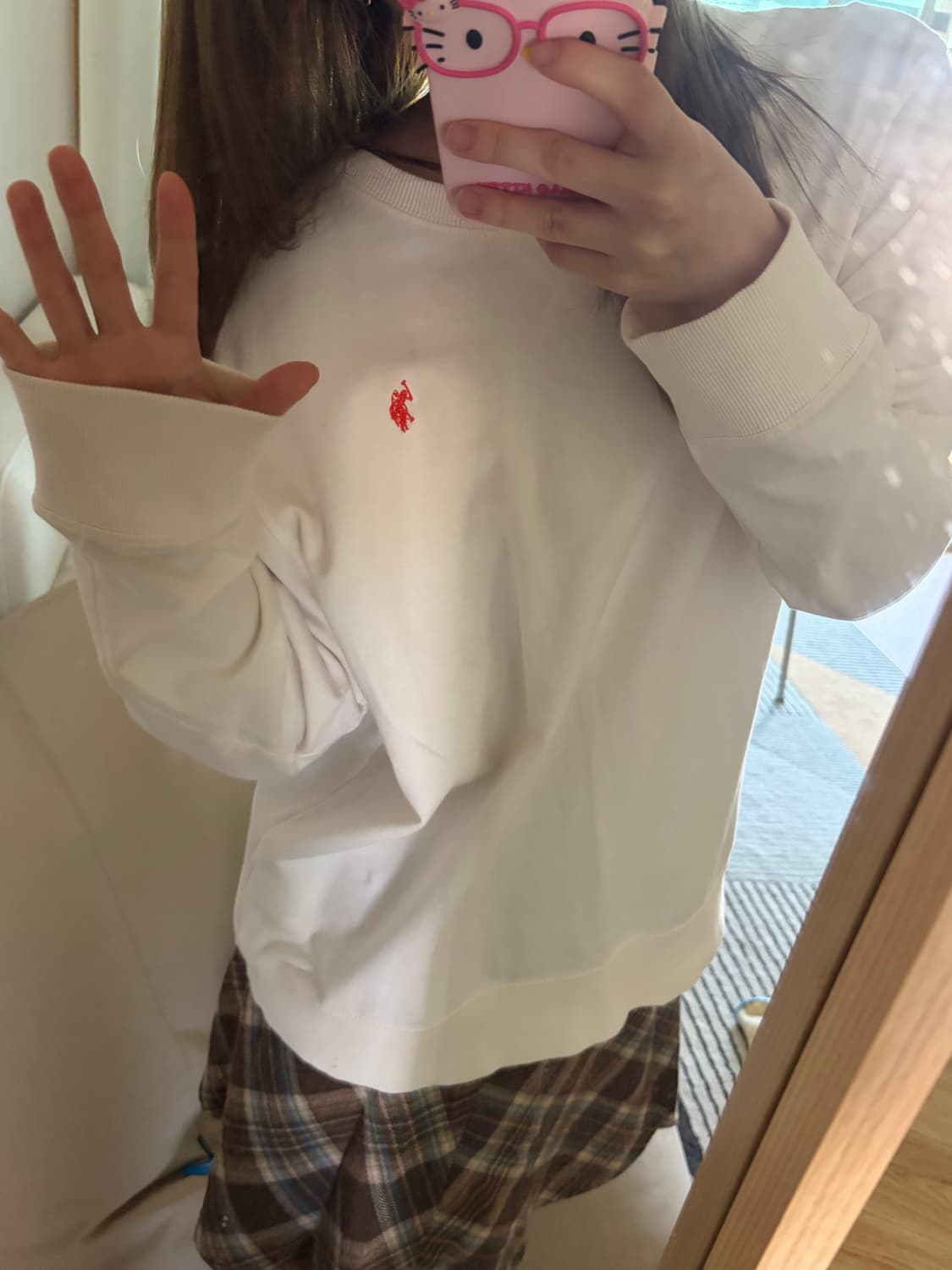 폴로 아센 화이트 맨투맨 상품이미지2