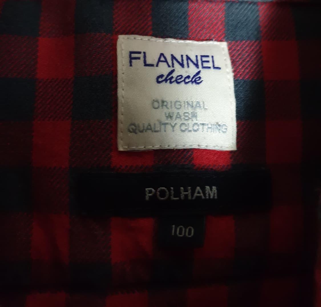 폴햄 플란넬 체크셔츠 (레드,블랙) 100 2개 상품이미지2