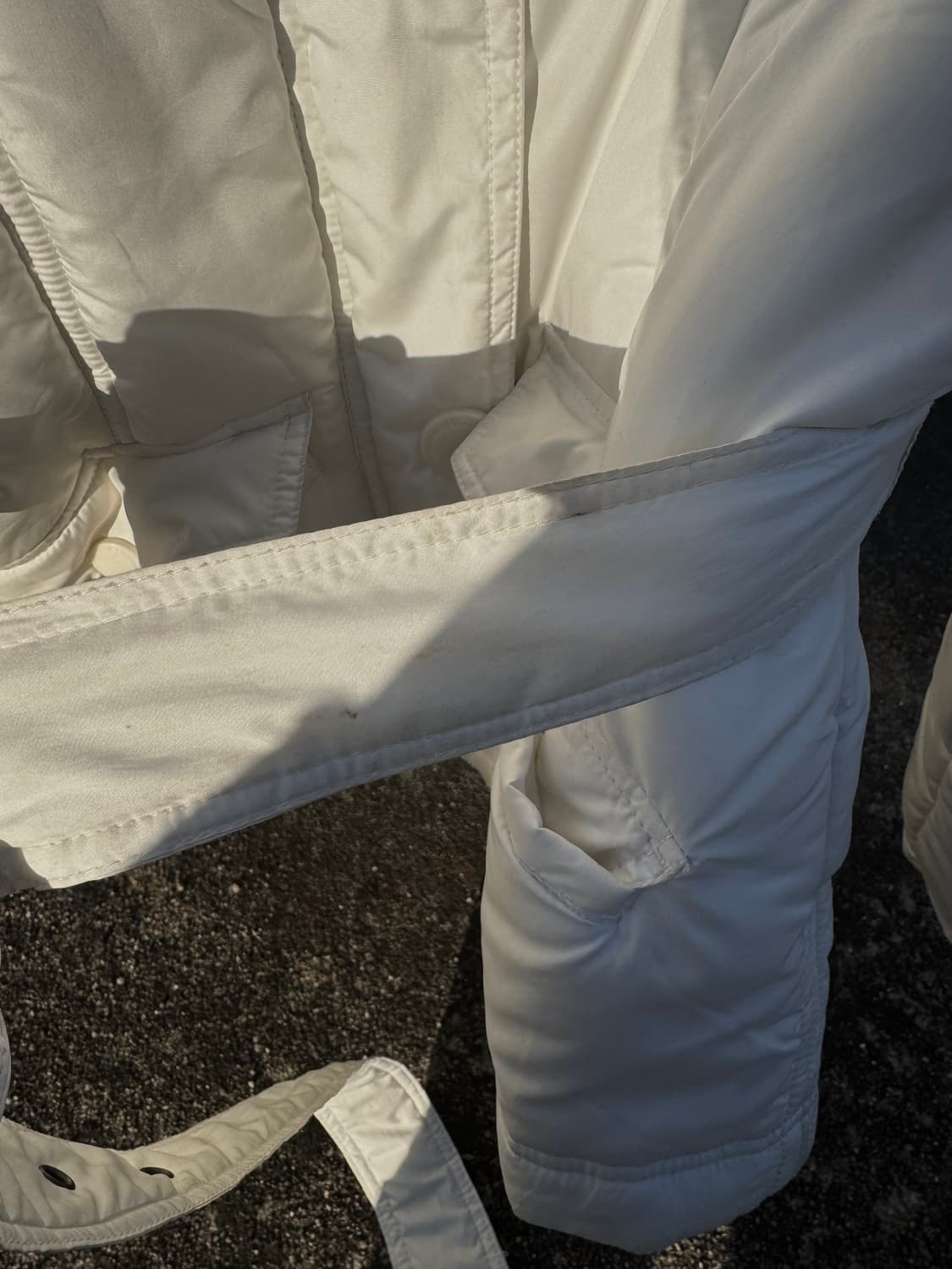 Ivory Fur-Trim Belted Puffer Jacket 상품이미지3