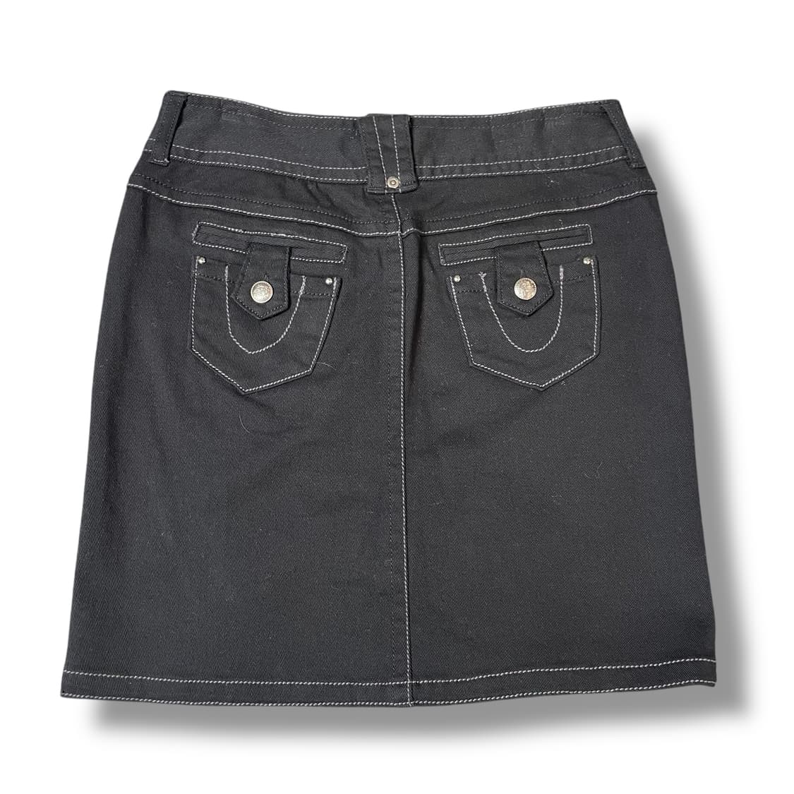 (28) 빈티지 블랙 스티치 큐빅 h라인 펑크 스커트 상품이미지2