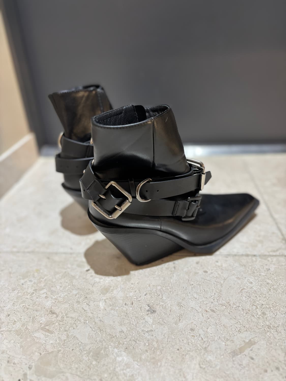 블랙 버클 앵클 부츠 39사이즈 상품이미지3
