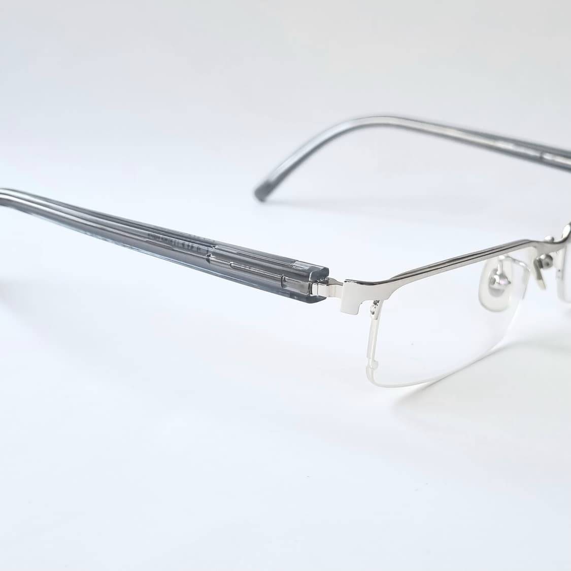 데드스탁  빈티지 긱시크 반무테 실버 안경테 1638 상품이미지7