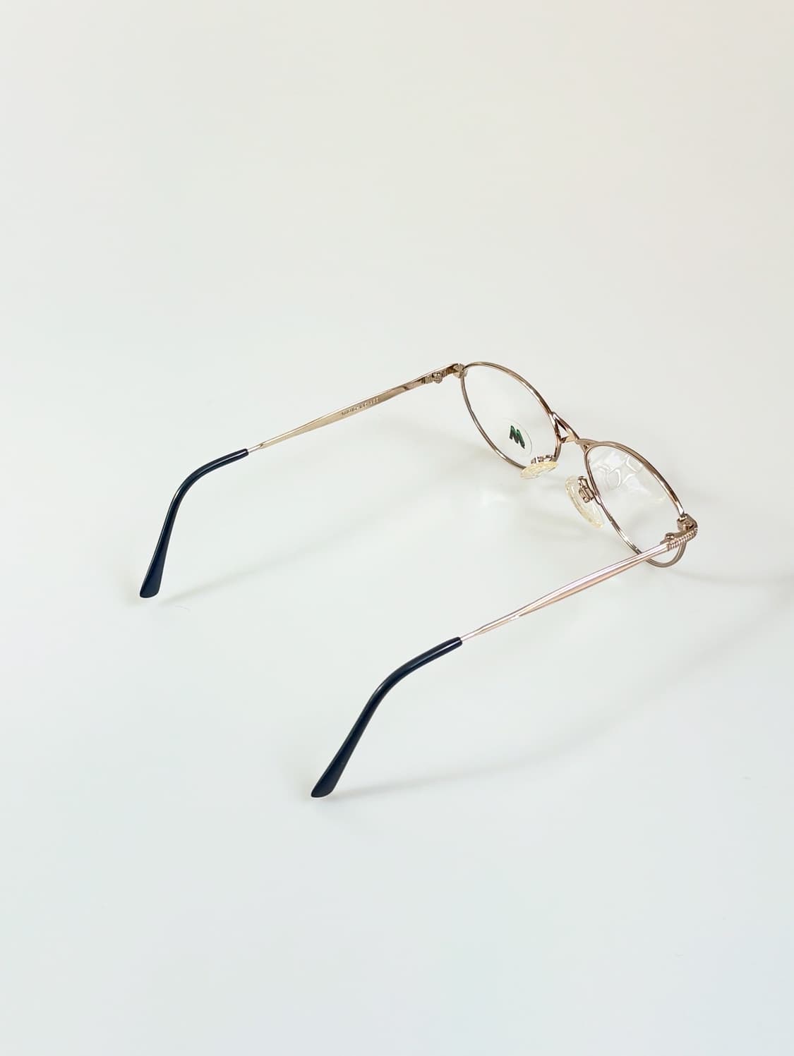 90s 독일제 MEITZLER 블루 골드 슬림 오벌 빈티지 안경 상품이미지4
