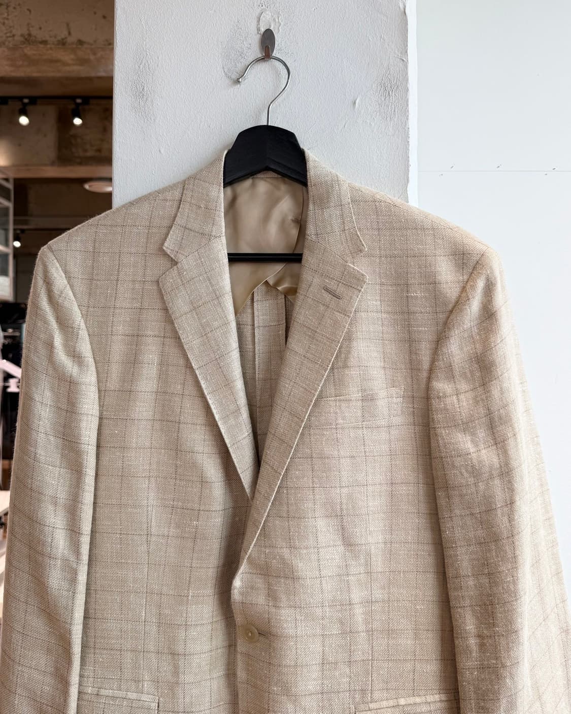 폴로 랄프로렌 베이지 체크 린넨 블레이저 자켓  상품이미지3