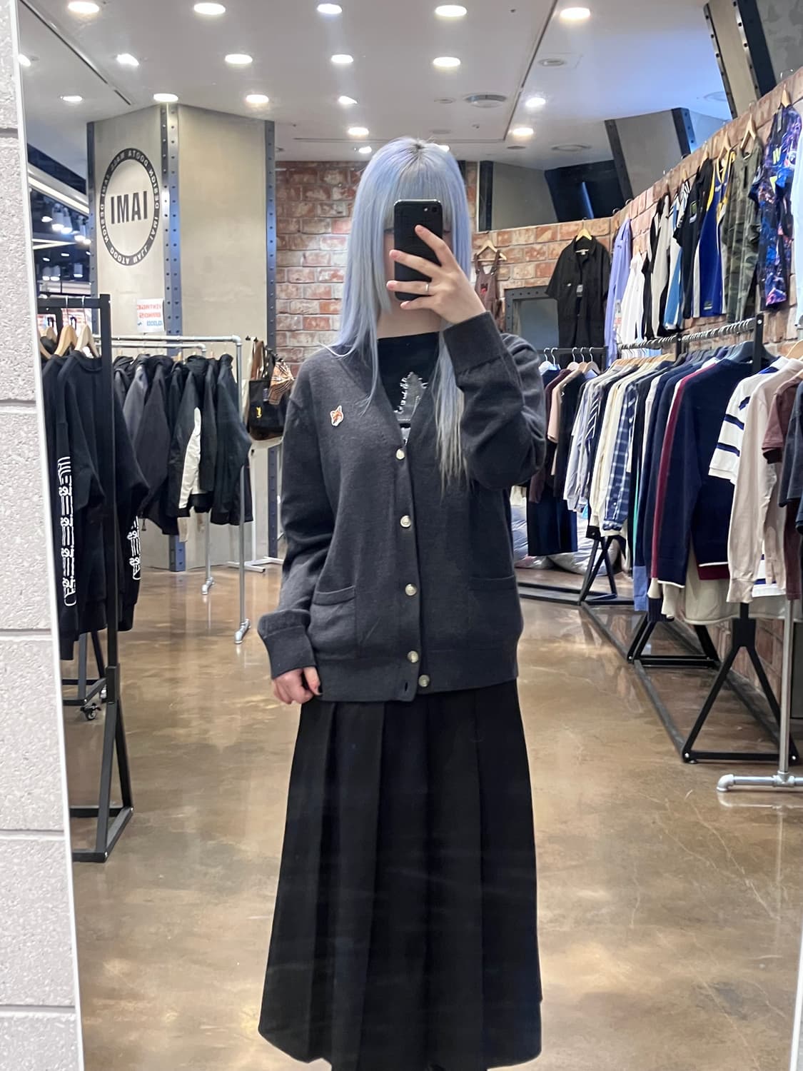 메종키츠네 울 가디건 차콜 XL  #csz4151 상품이미지2