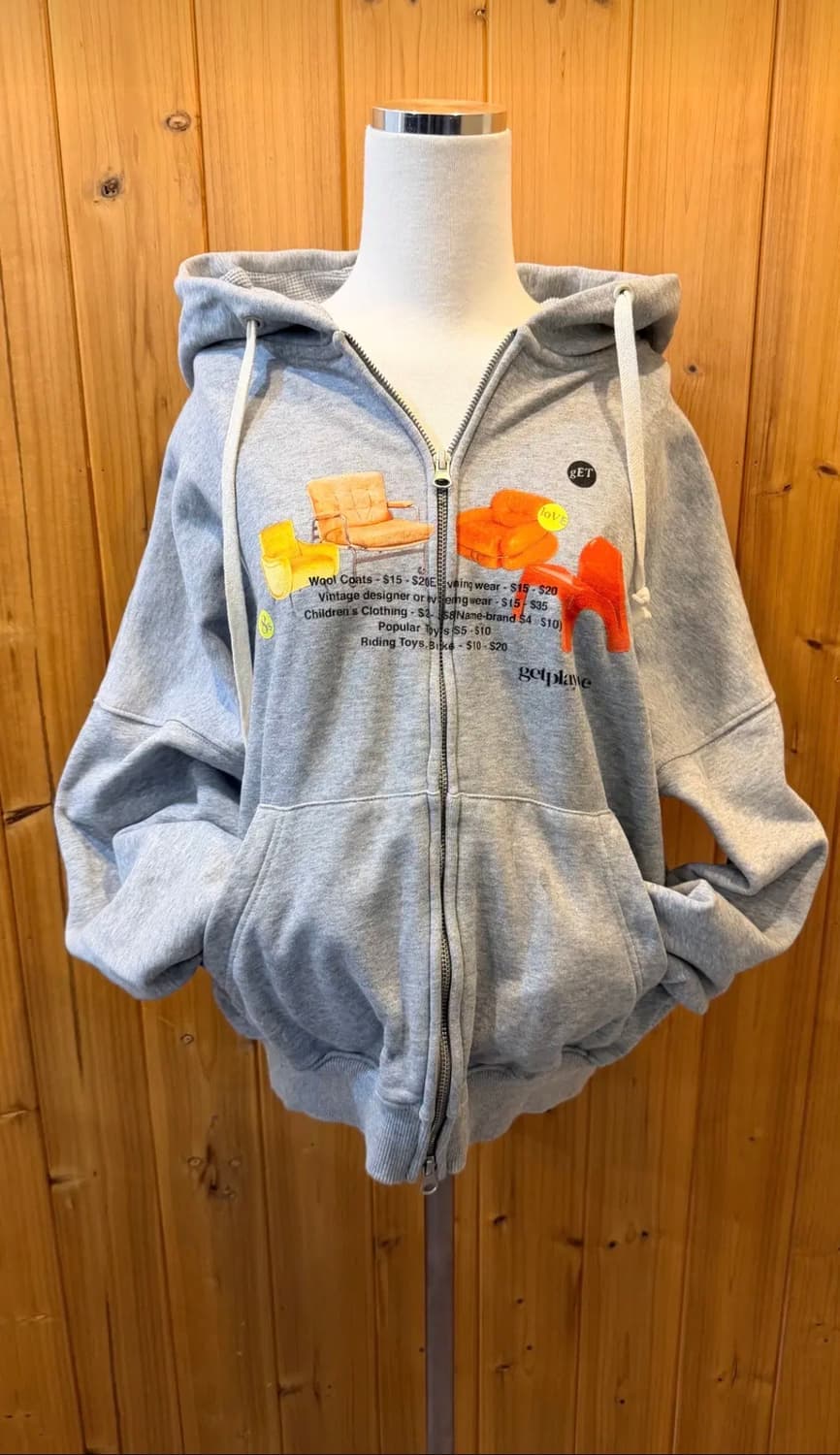 (여성) 캐주얼 빈티지 후드 집업 상품이미지1