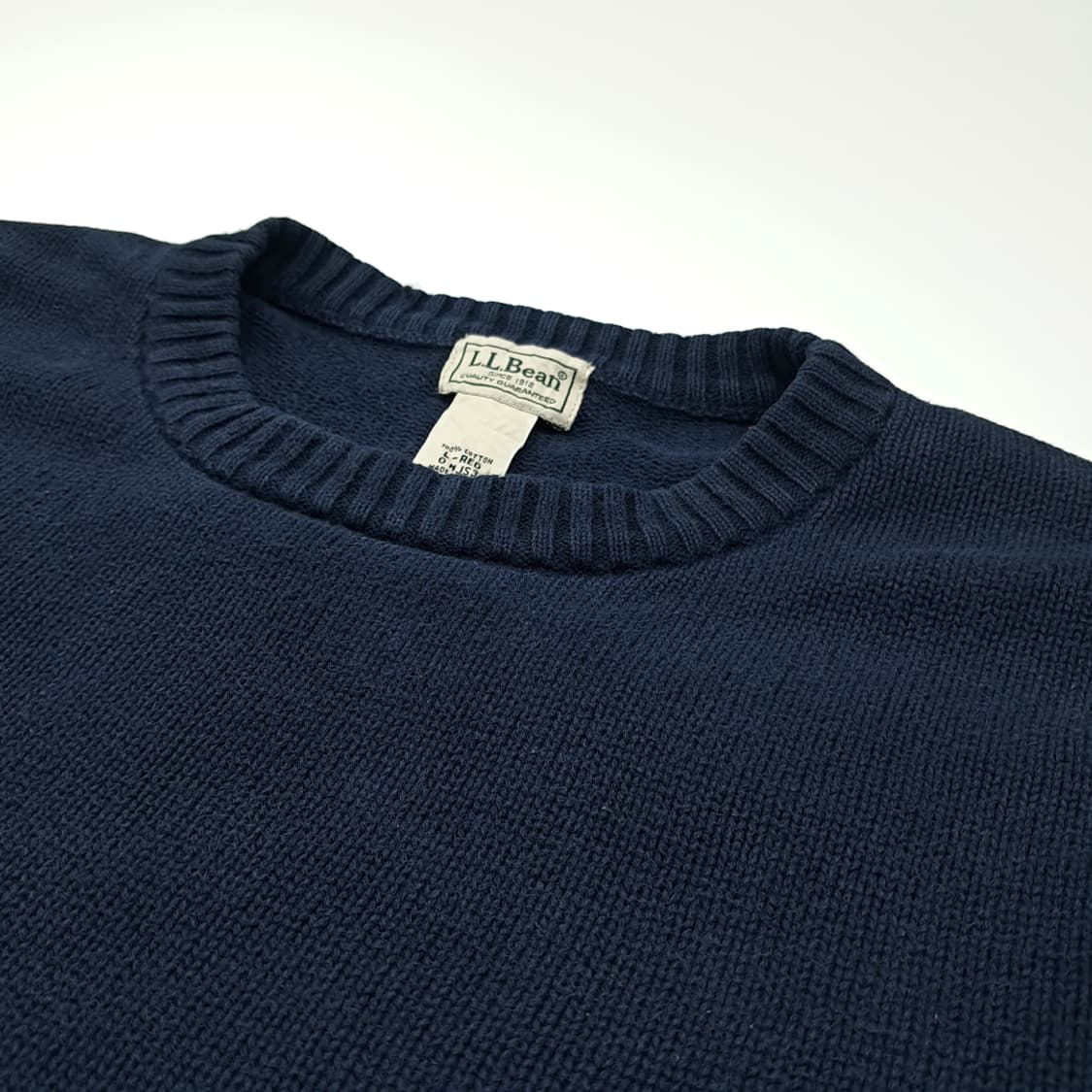 CL038 엘엘빈 캐시미어 블렌드 빈티지 네이비 라운드 니트 상품이미지4