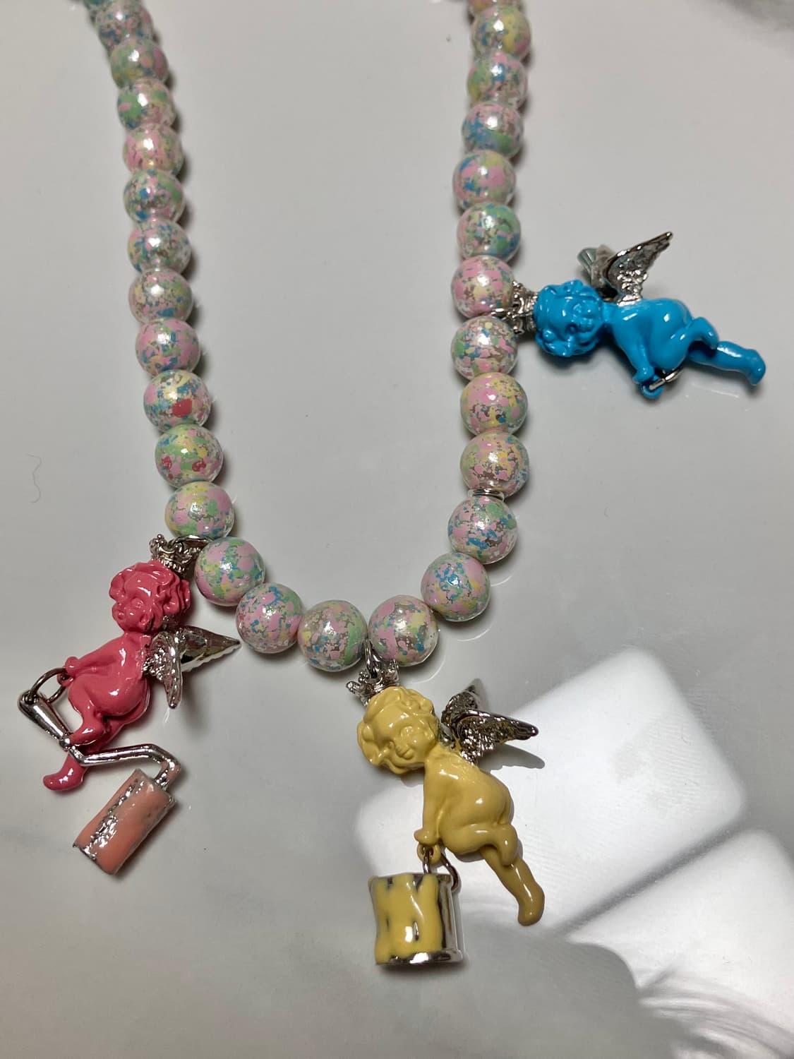 큐피드 아기천사 cherub 참 진주목걸이 초커 키덜트러풄 상품이미지2