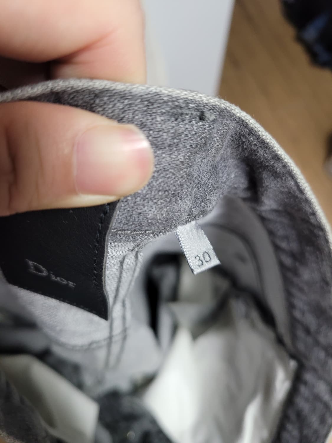 Dior homme 주름가공 펄 코팅진 상품이미지4