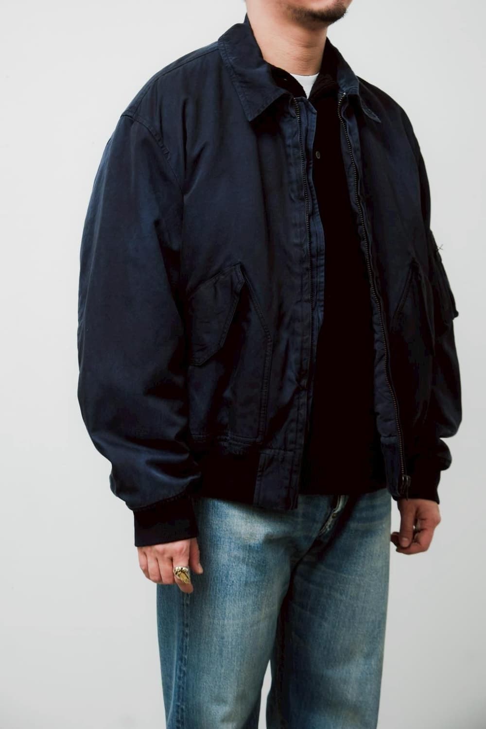 [3] 26ss 아프레쎄 실크 CWU-45 네이비 3사이즈 상품이미지3