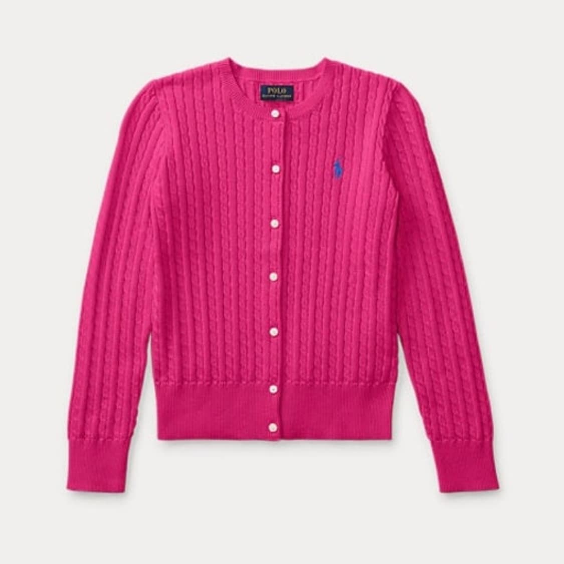 폴로 핑크 케이블 니트 가디건 상품이미지1