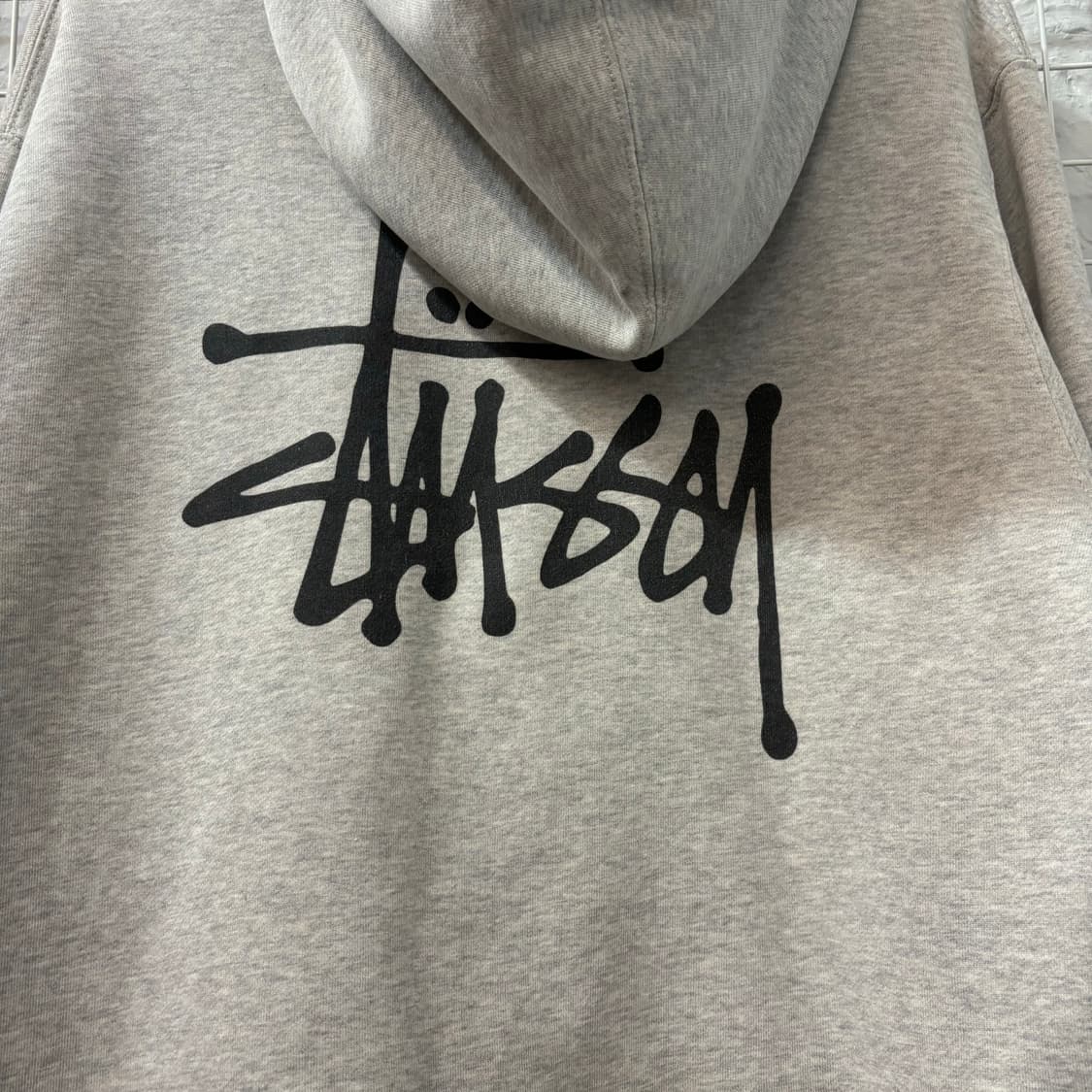 스투시 빅 로고 그레이 후드티 L 상품이미지5