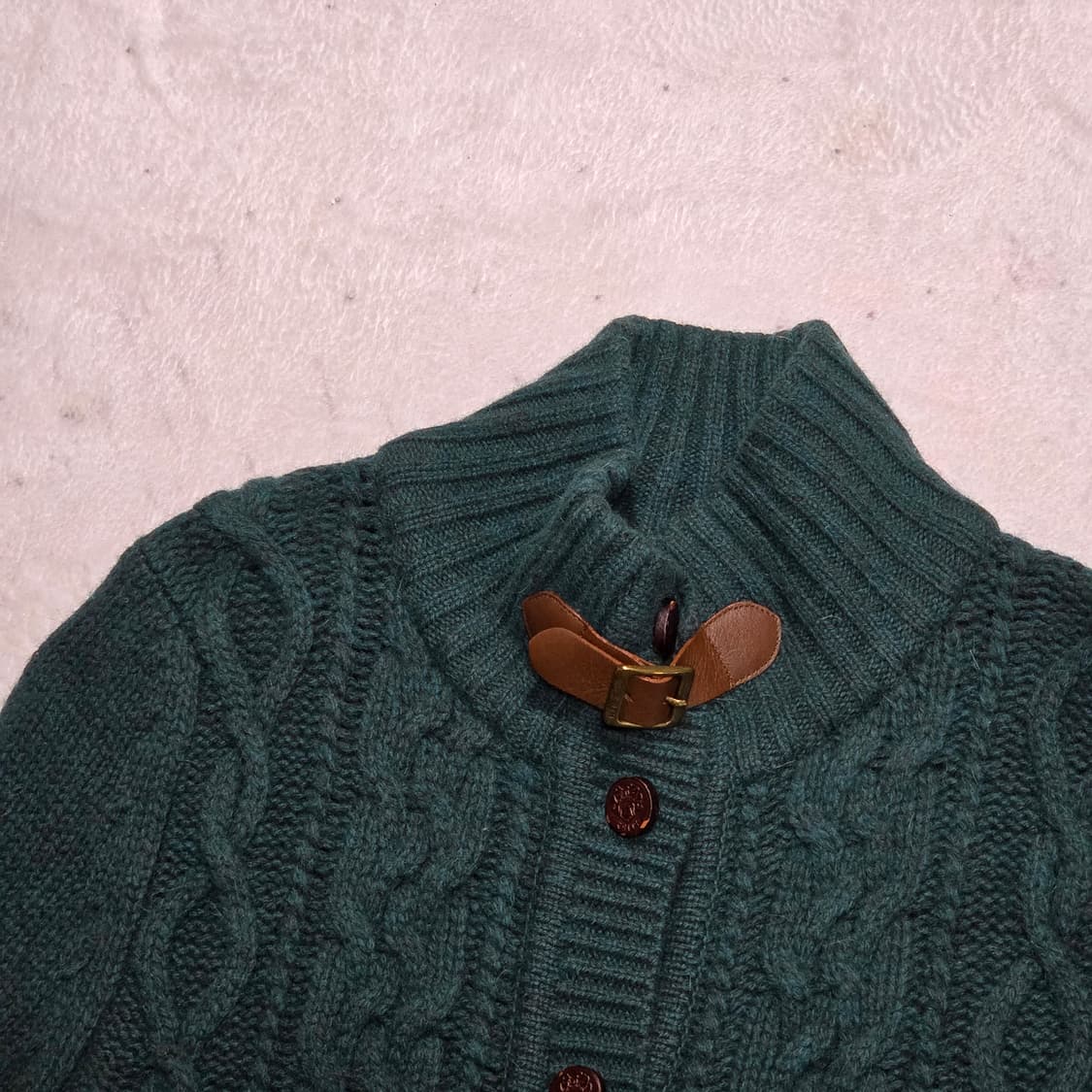 KEITH 키이스 그린 넥버클 꽈배기 가디건 상품이미지2