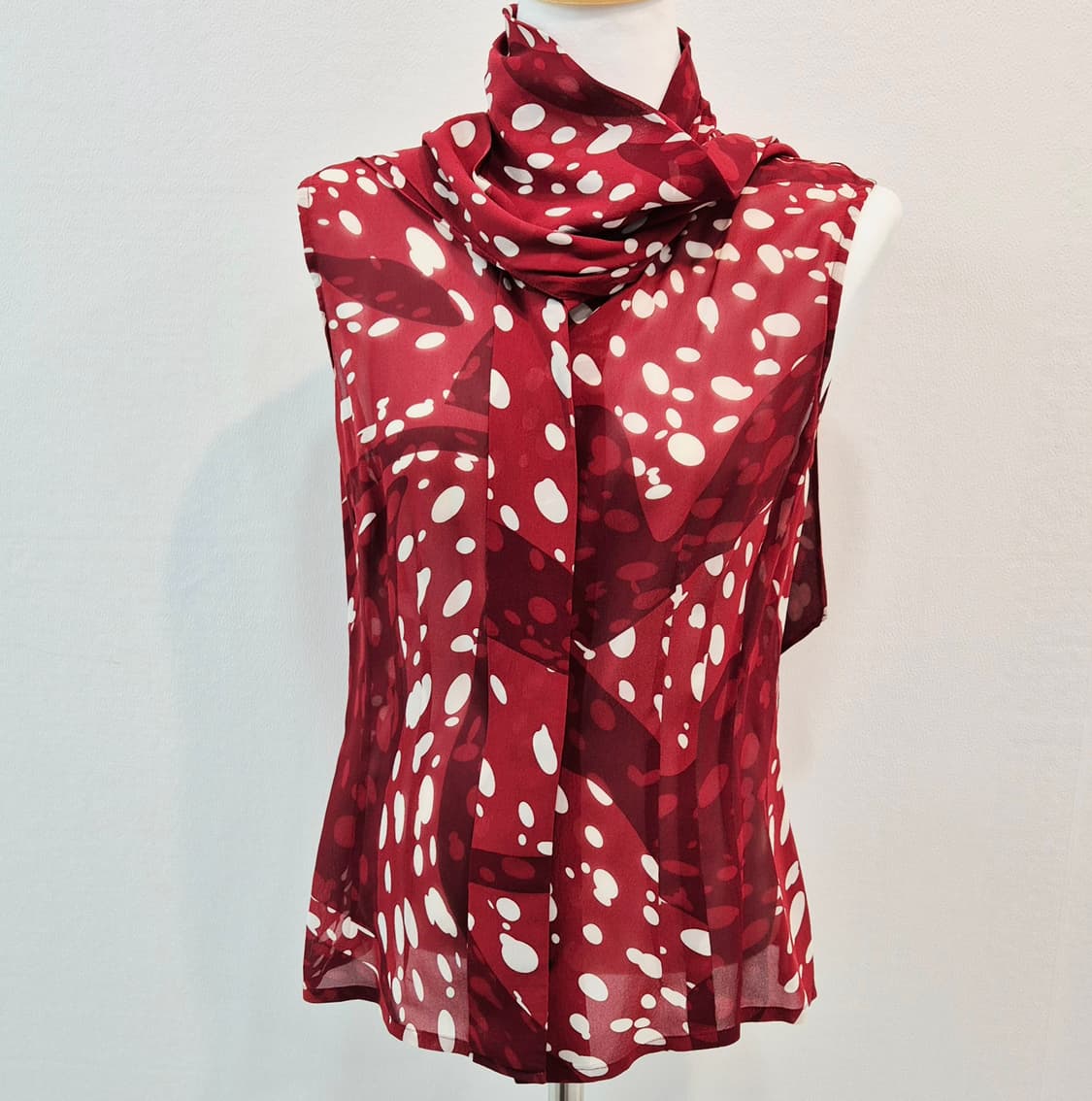 [중고명품셀렉트]에르메스 슬리브리스 실크 쉬폰 블라우스 36 상품이미지5