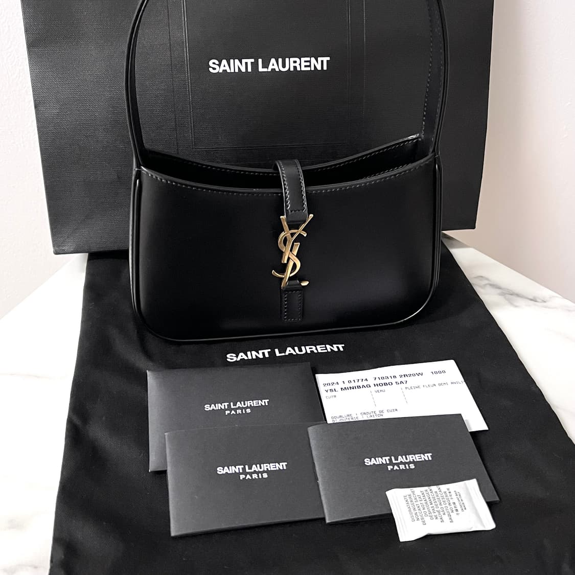 [S+급/정품] 생로랑 미니 호보백 le 5 a 7 가방 블랙 상품이미지10