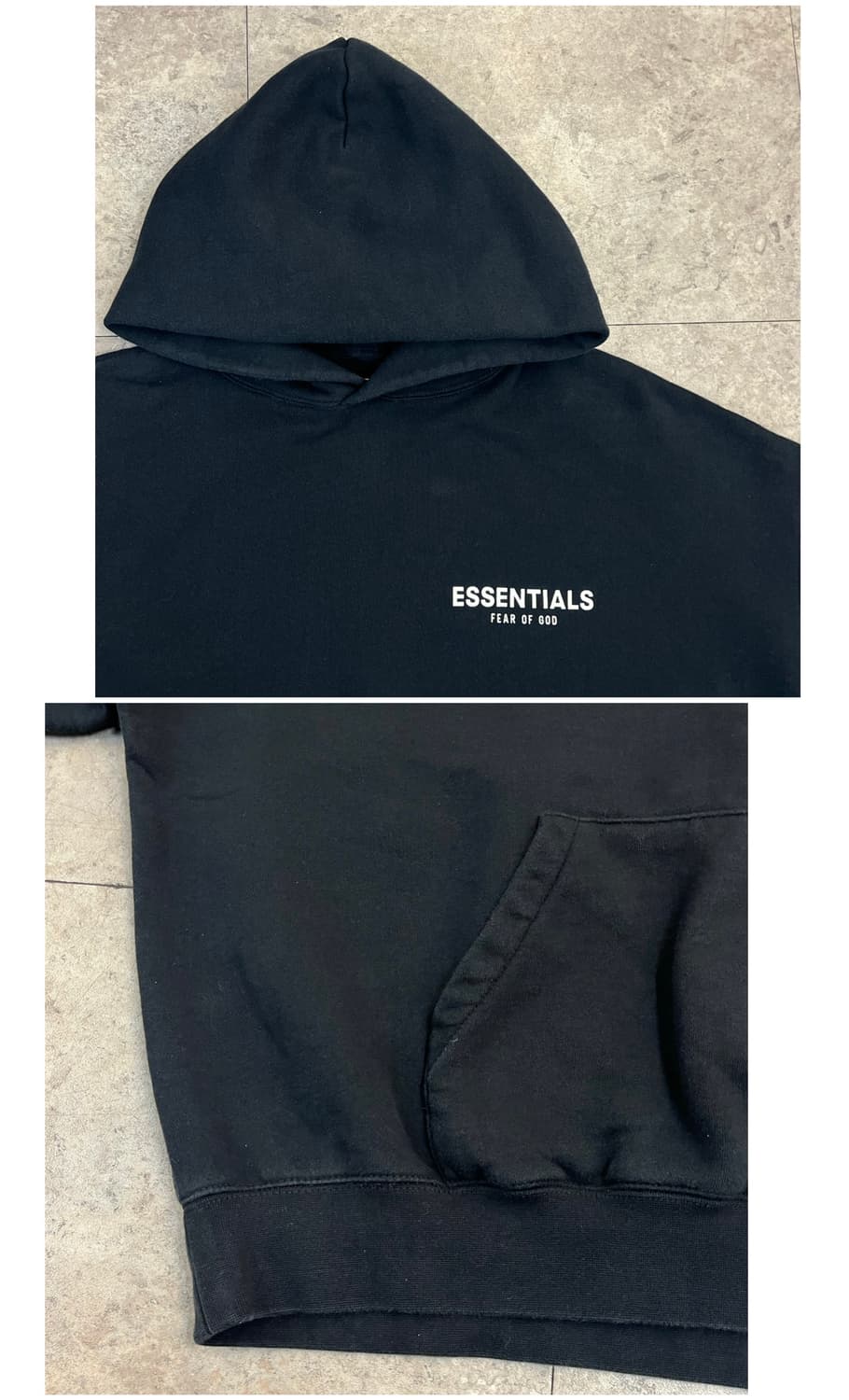 피어오브갓 에센셜 기모 후드티 블랙 L #csz3767 상품이미지5