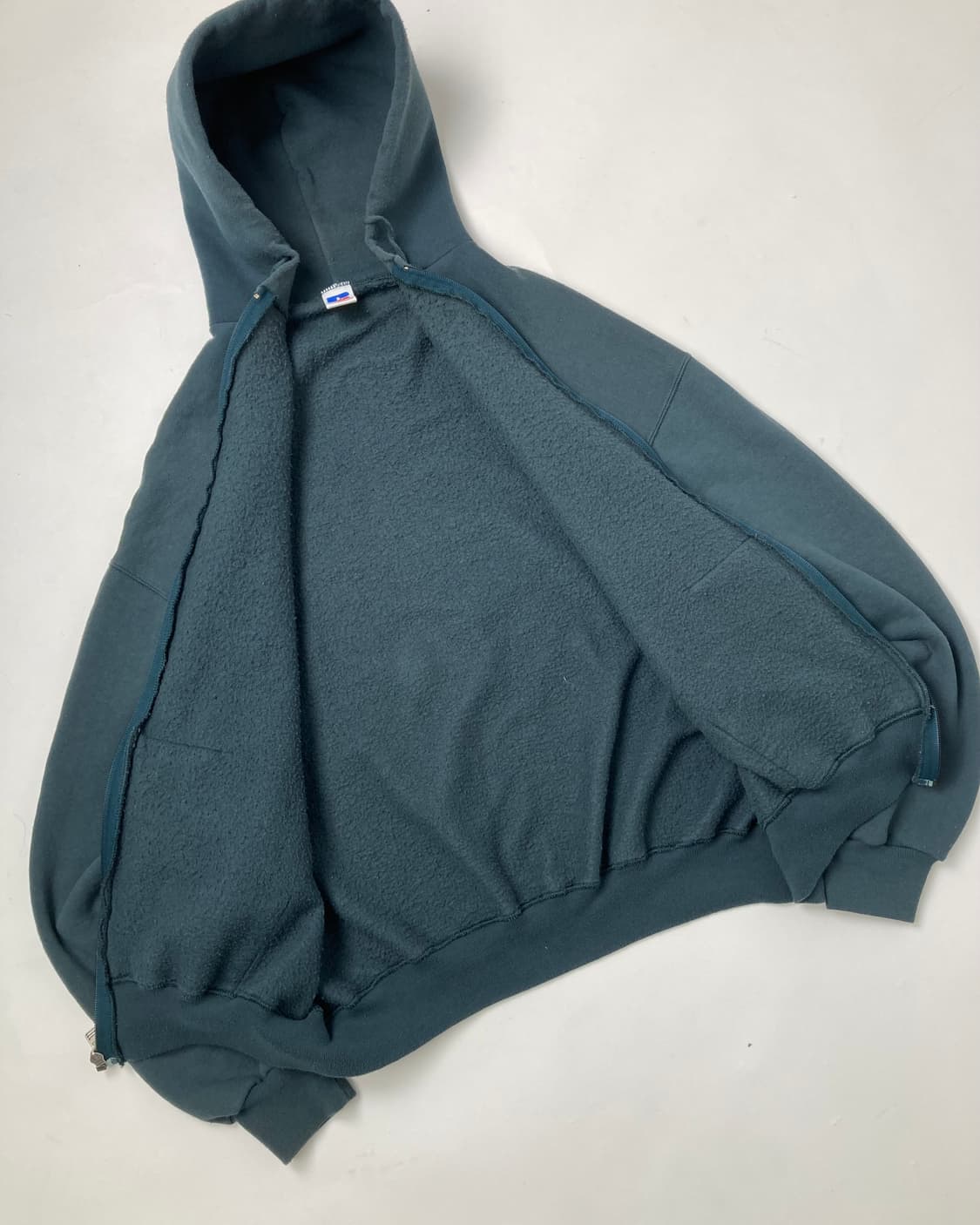 90s Russell Zip Up Hoodie (sage green) 상품이미지7
