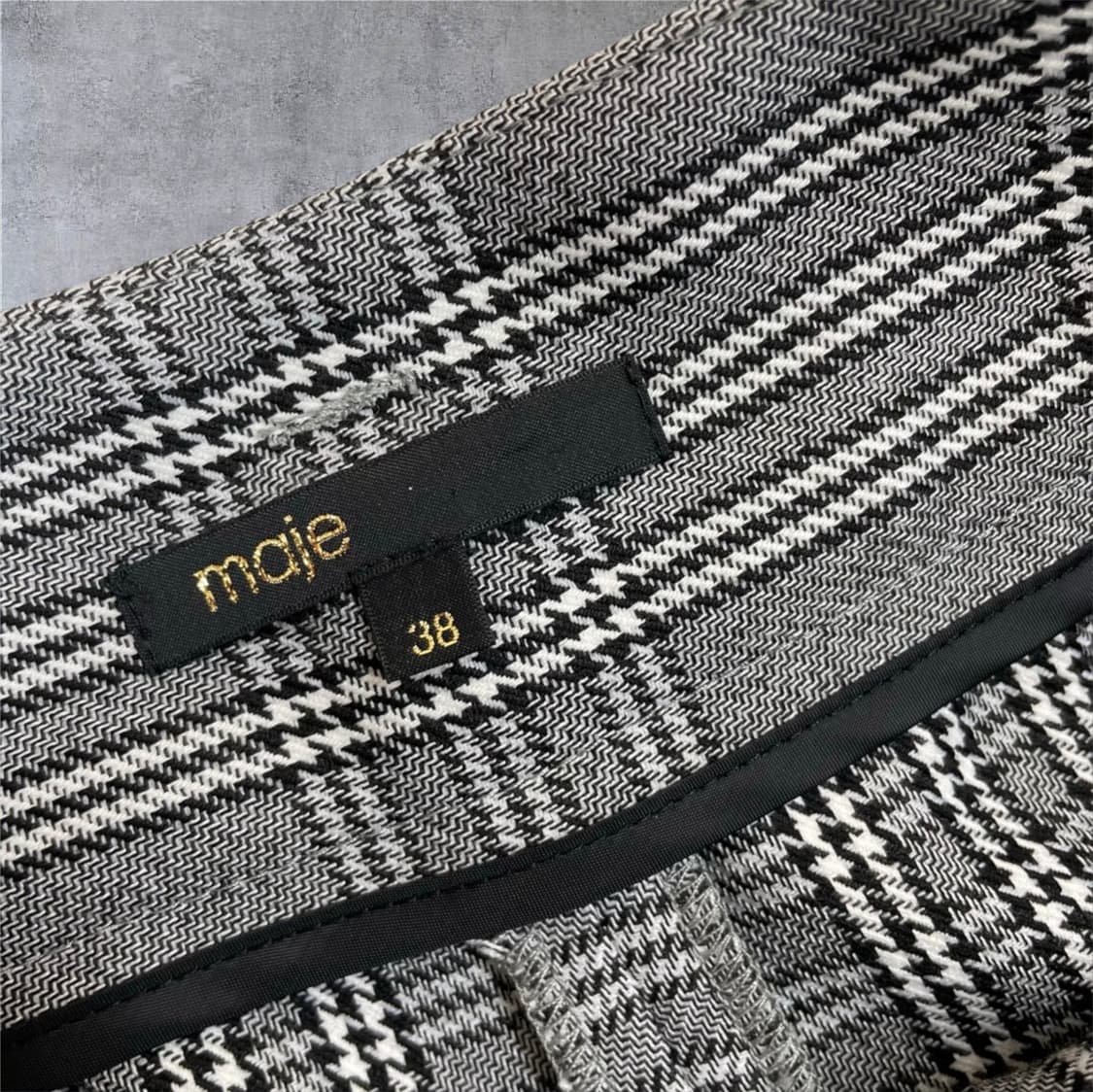 마쥬 Maje 그레이 체크 블레이저 하이웨스트 반바지 셋업 38 상품이미지7