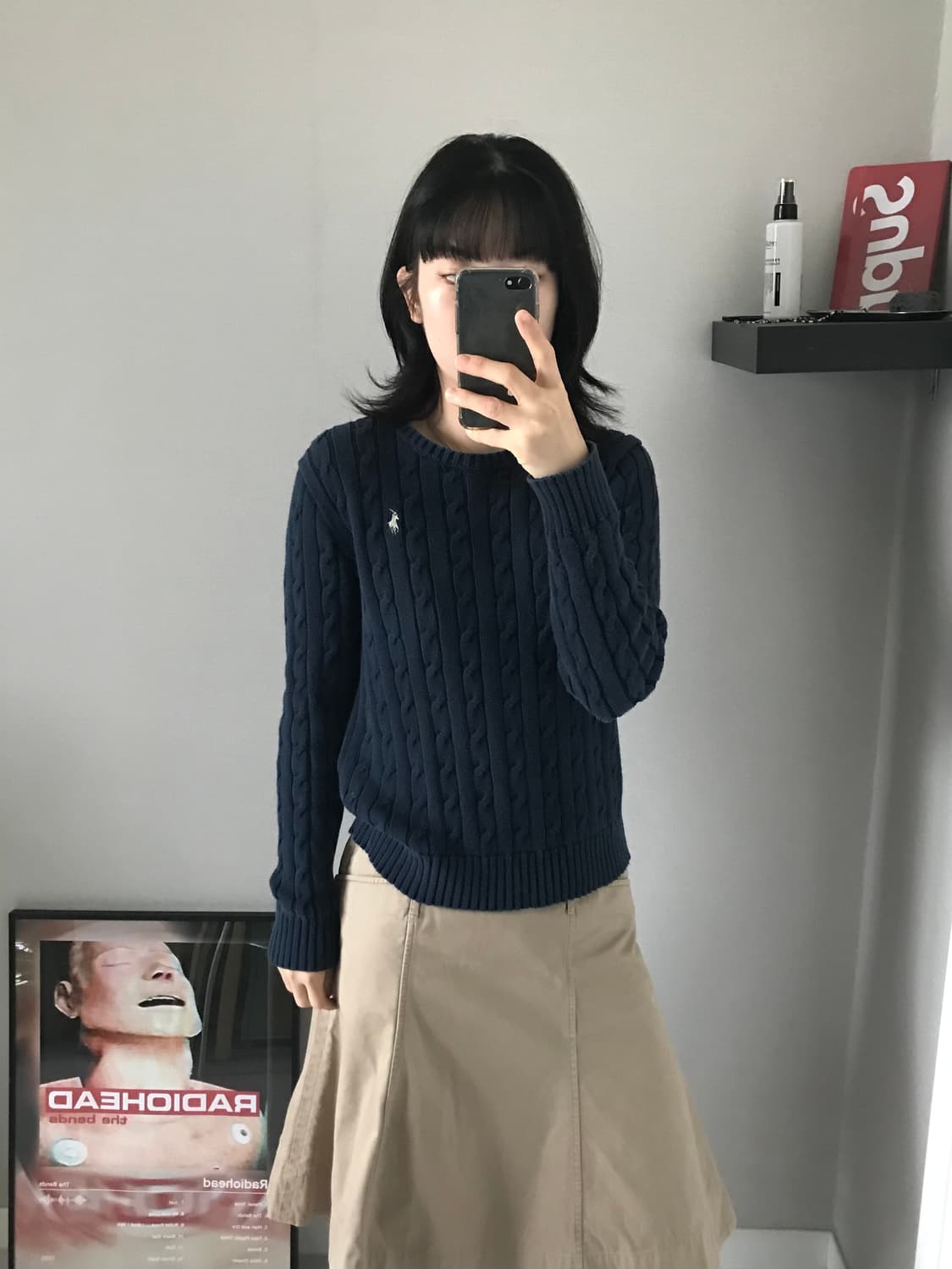 폴로 랄프로렌 포니 로고 네이비 케이블 니트 상품이미지2