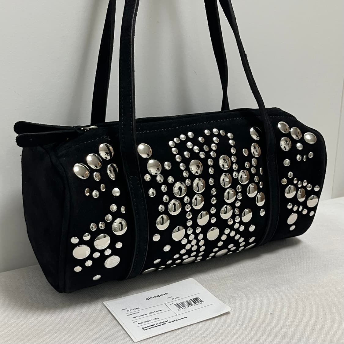 기마구아스 Sofia 스터드 백/블랙 스웨이드 상품이미지1