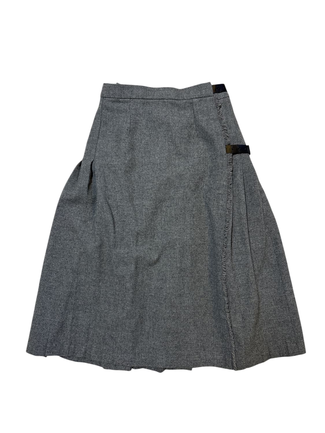 그레이 벨티드 미디 랩스커트 상품이미지1