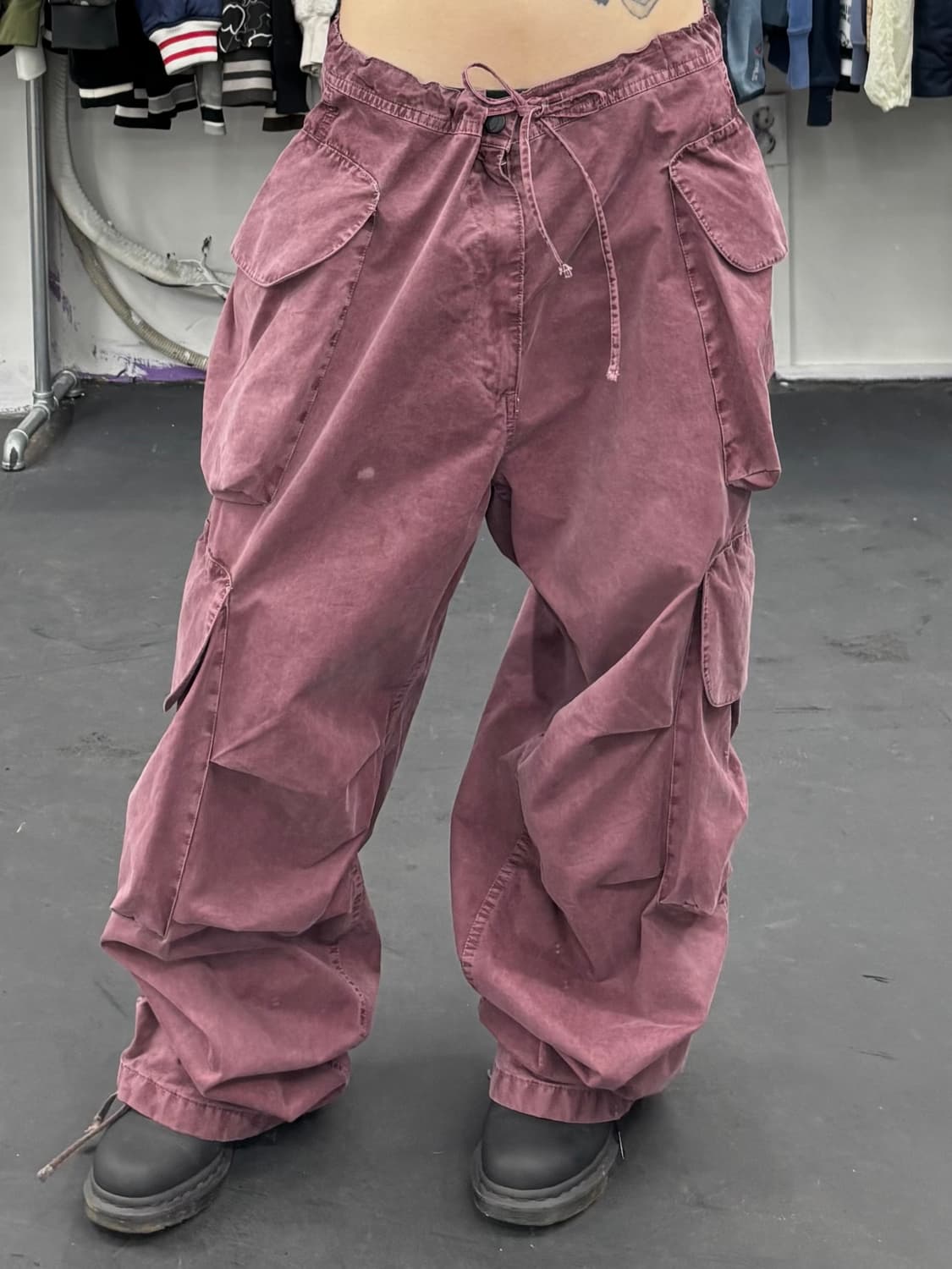 퍼플 코튼 카고팬츠 상품이미지1