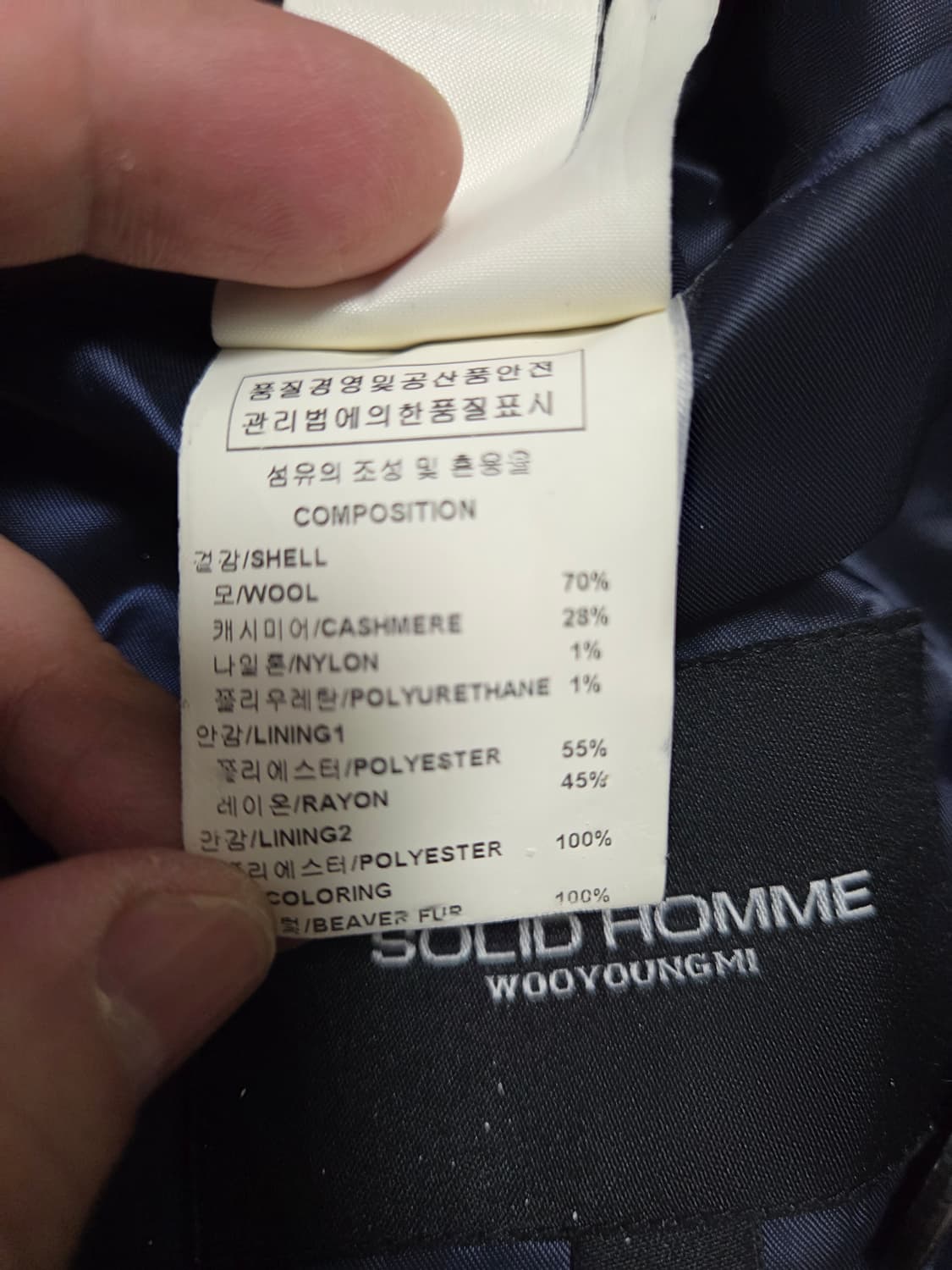 솔리드옴므 네이비 더블 브레스티드 코트 상품이미지7