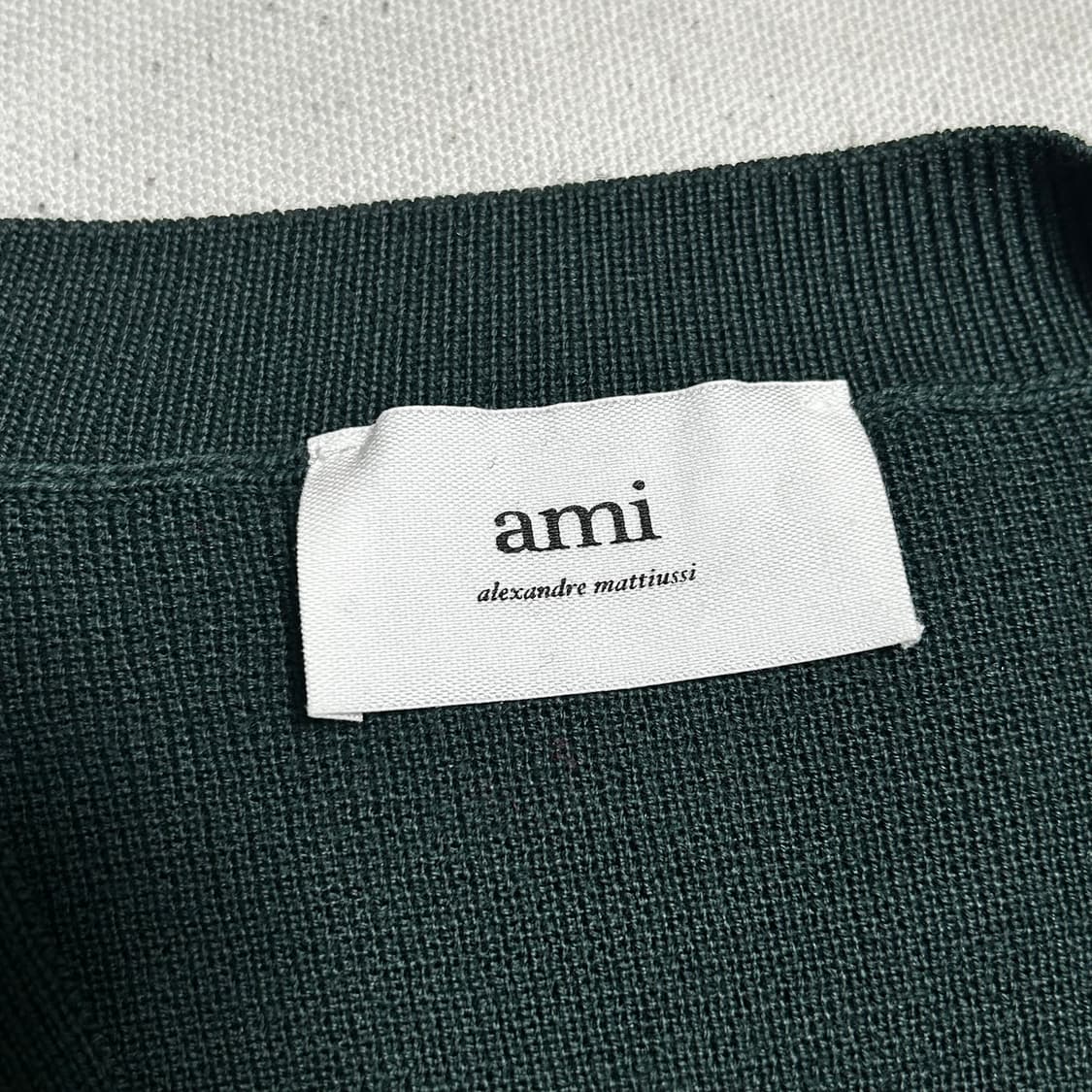 L 아미 그린 울 브이넥 가디건 상품이미지4