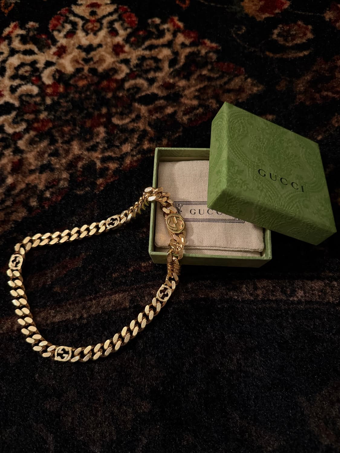 정품 구찌 팔라듐 골드 목걸이 상품이미지1