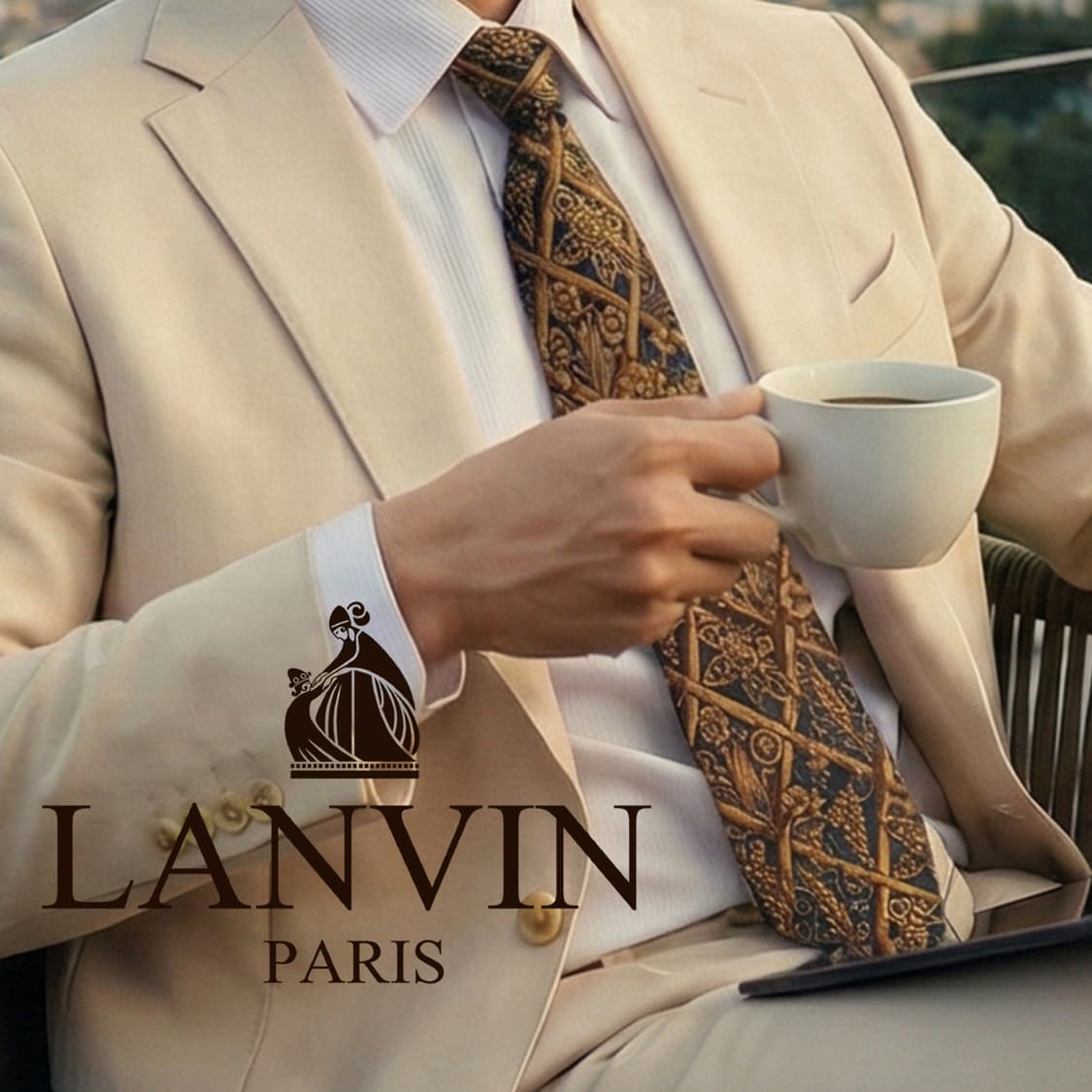 랑방 실크 포도·보리 모티브 넥타이 9.4cm A+등급 k2017 상품이미지1