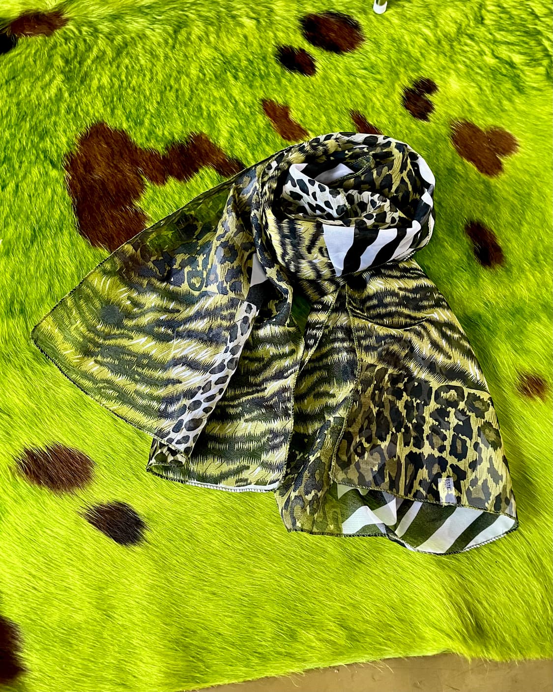 Jpn Vintage Animal Mixed Long Scarf 상품이미지3