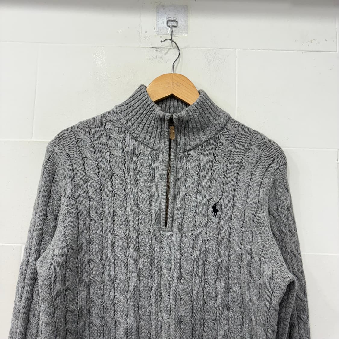 폴로 랄프로렌 반집업 꽈배기니트 상품이미지2