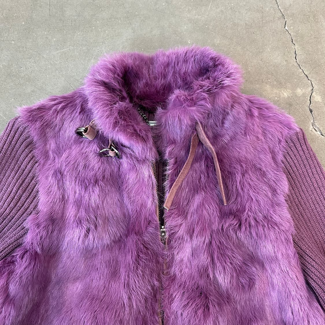 레빗퍼 퍼플 니트 집업 상품이미지2