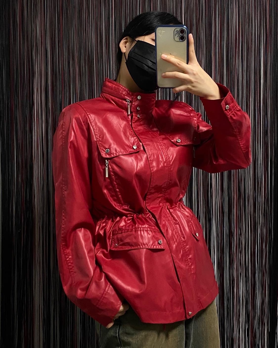 Japan)레드 하이넥 나일론 윈드브레이커 ✔️𝙎 상품이미지3