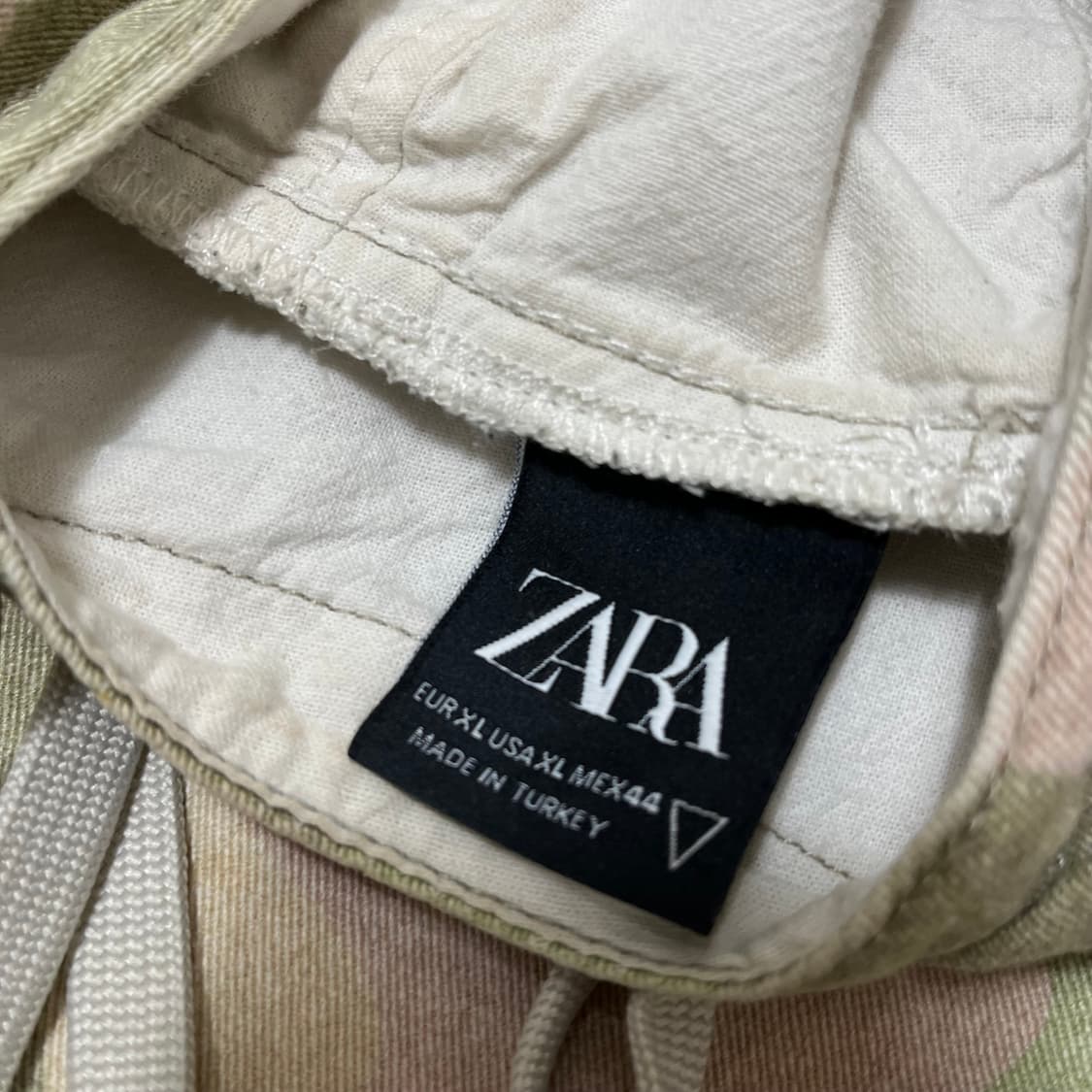 자라 밀리터리 카모플라쥬 코튼 풀오버 후드 XL/105 상품이미지5