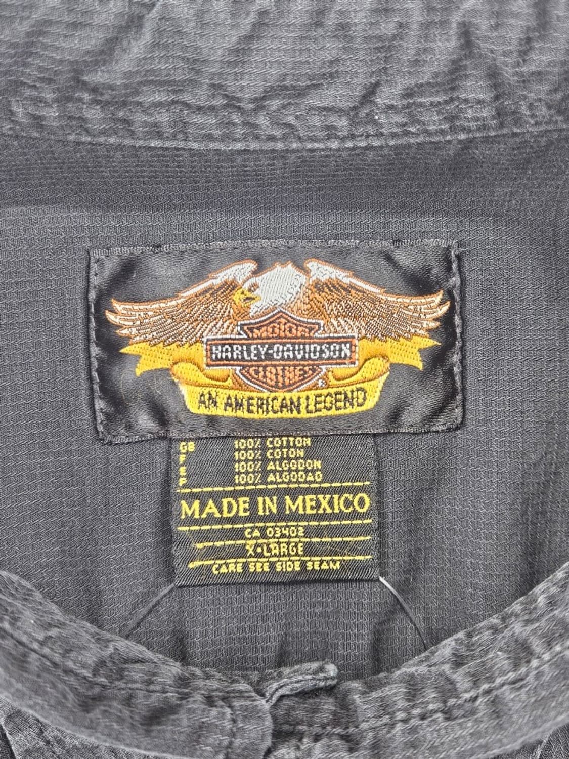 할리데이비슨 버튼다운 포켓 레터링 바이커 셔츠 ( XL ) / 11591 상품이미지9
