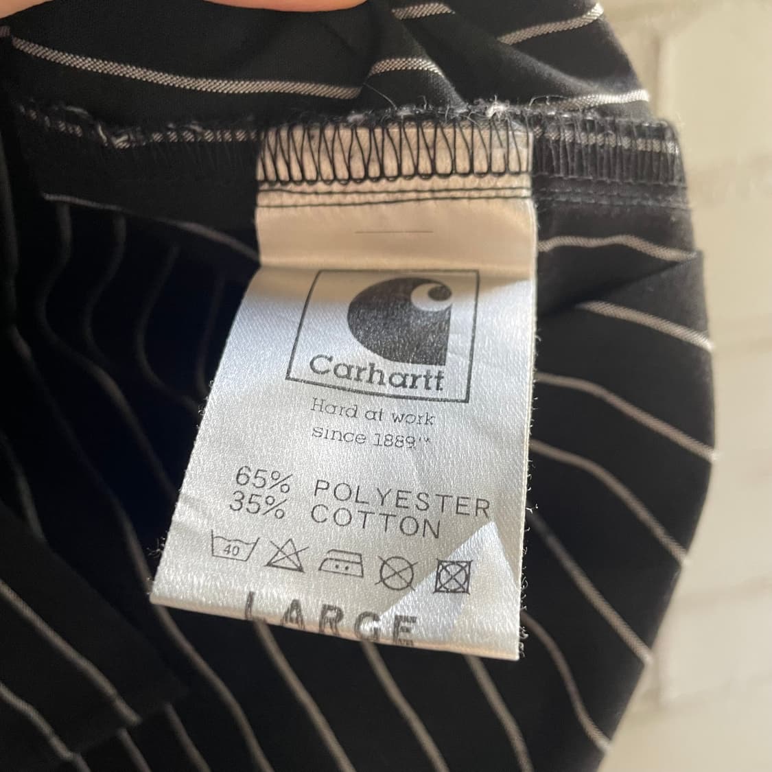 칼하트 스트라이프 블랙 반팔 셔츠 상품이미지4