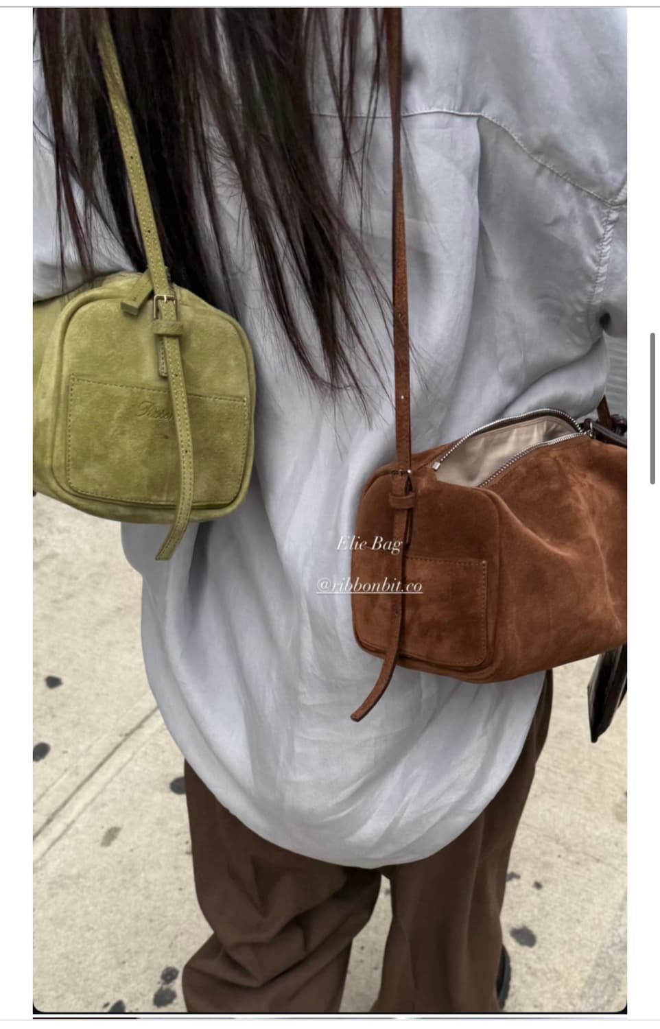 리본빛 엘리백 브라운 상품이미지1