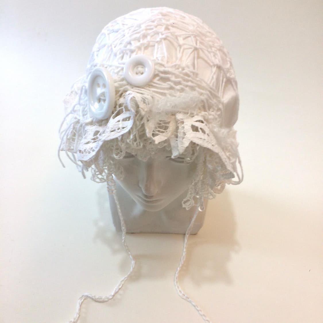 yamimiaogou x soxjeto shop화이트 크로셰 해파리 모자 상품이미지3