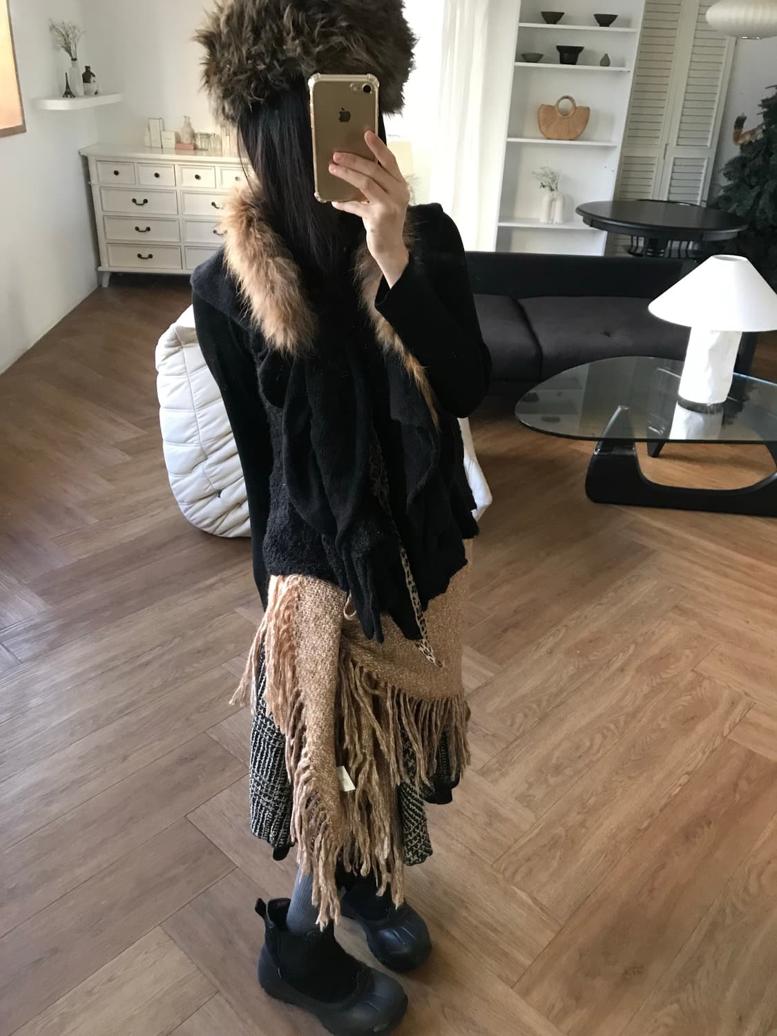 vintage fur vest 상품이미지1